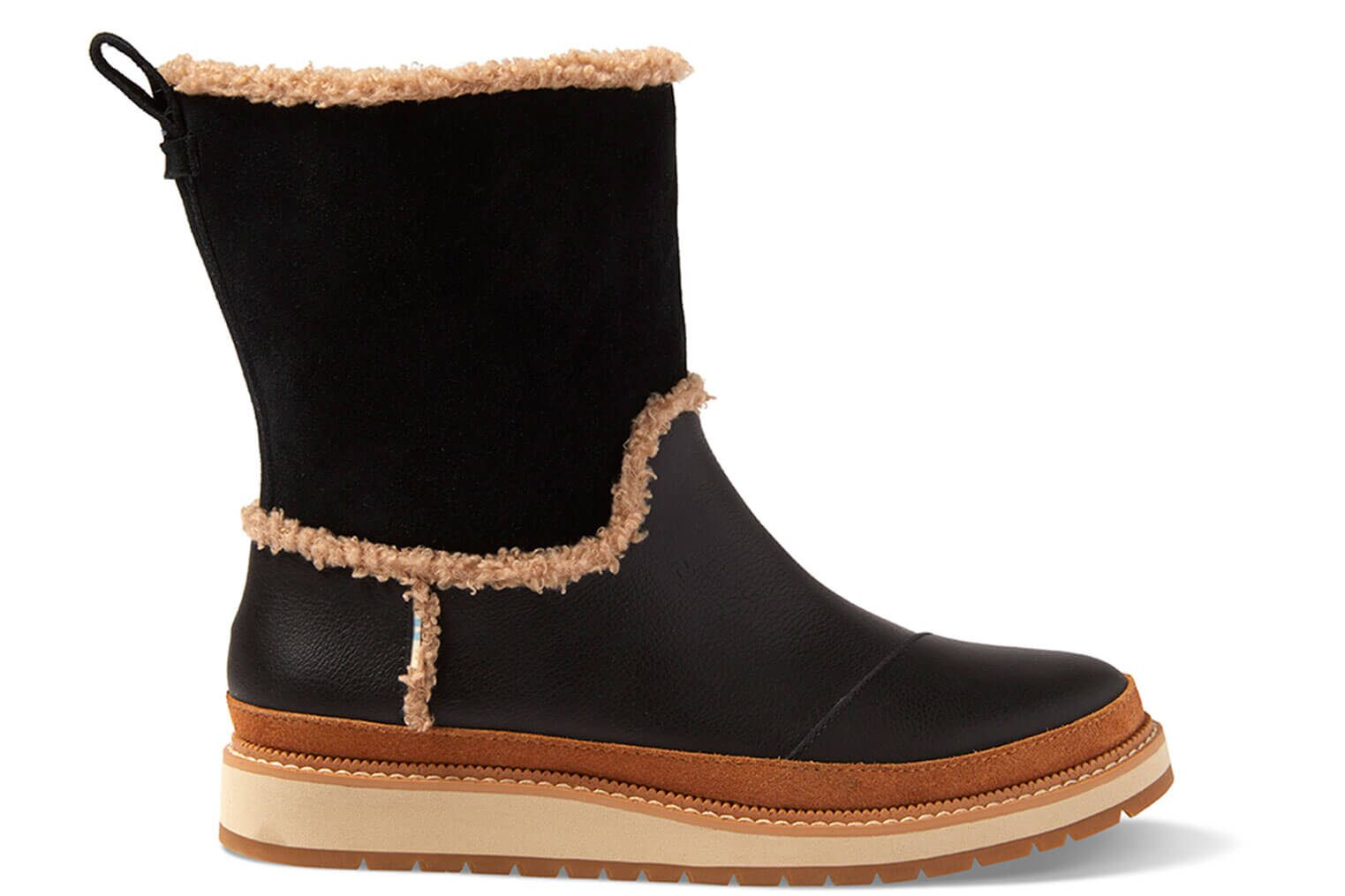 Toms Makenna Leather Suede - Womens Boots - Black - NZ - 784091TNZ